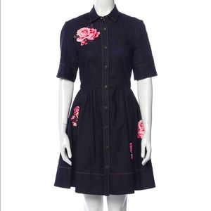 Kate Spade Denim with Printed Roses Shirtdress